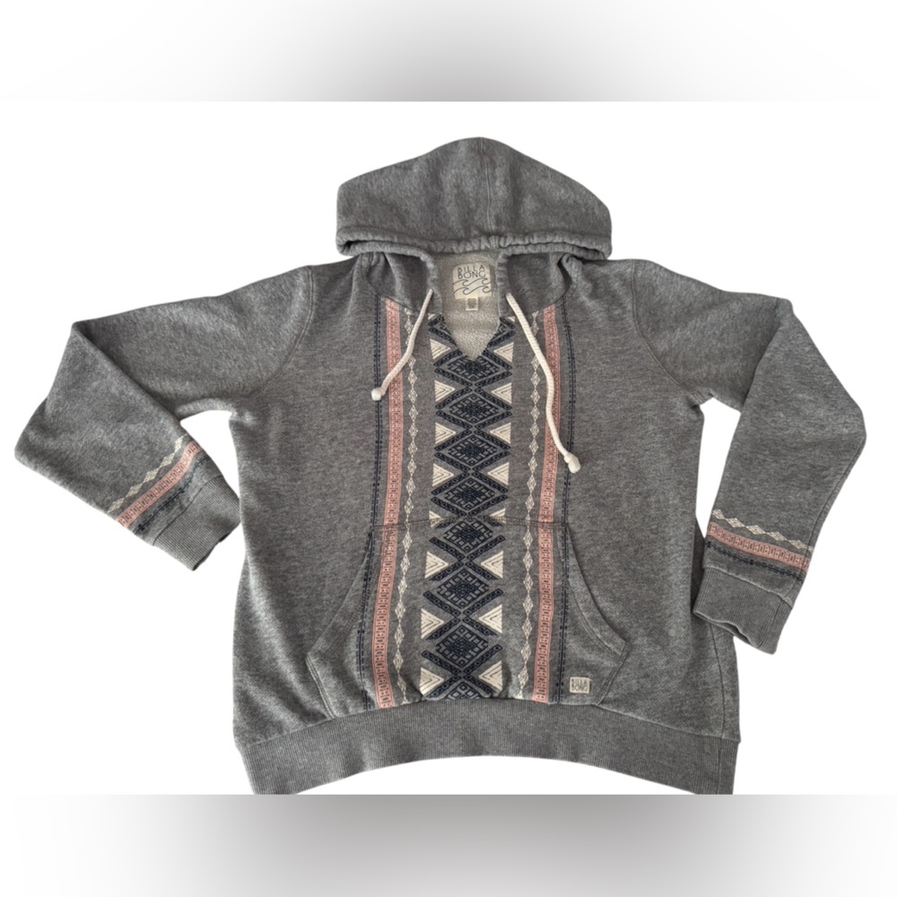 Billabong Women’s Gray Long Sleeve Pull Over Hoodie Size:M
